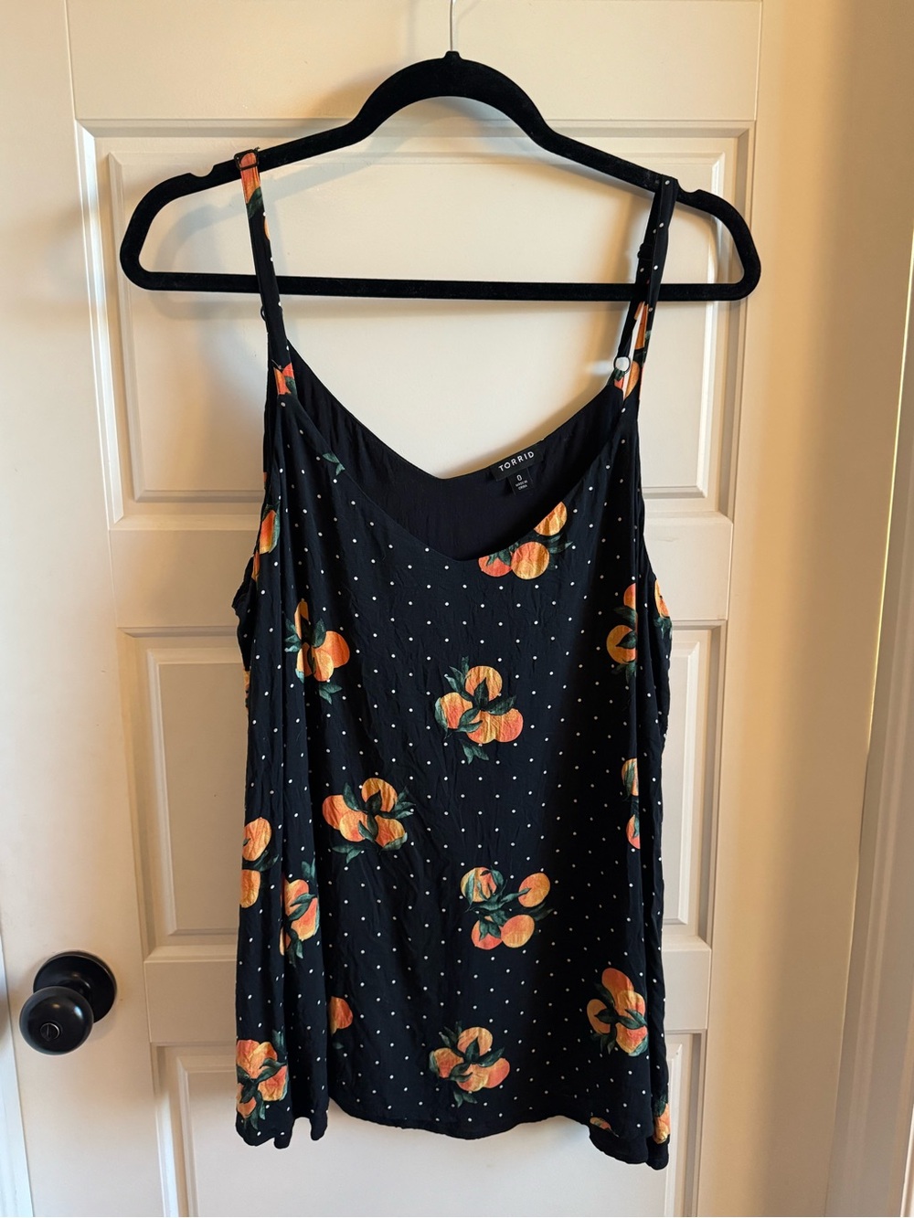 Torrid Black Peach Print Cami Tank - Size 0